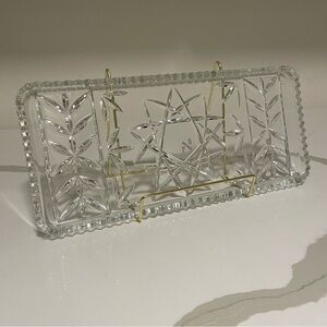 Mikasa Star Walther Crystal Clear Glass Tray made in Germany 13”x6”